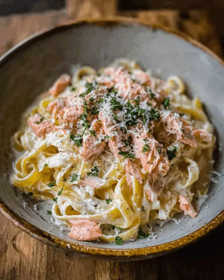 Creamy Garlic Salmon Pasta Recipe