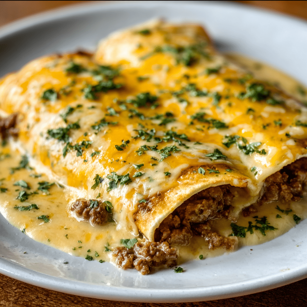 Southern Breakfast Enchiladas with Sausage Gravy