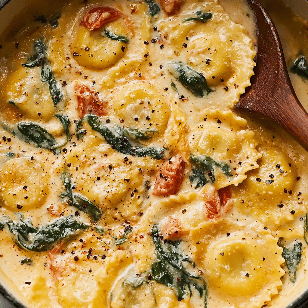 Creamy Tuscan Ravioli Soup : Comfort in Every Spoonful Recipe - Recipe Image
