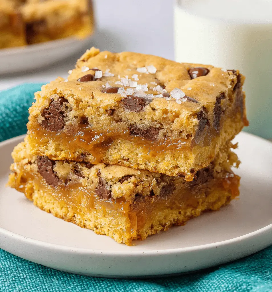 Salted Caramel Chocolate Chip Cookie Bars Recipe 2 Salted Caramel Chocolate Chip Cookie Bars Recipe