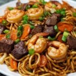 steak shrimp noodles: a savory quick dinner recipe! Recipe