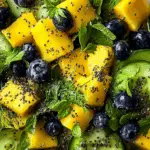 mango cucumber salad with blueberries and avocado Recipe
