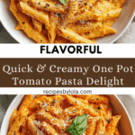Easy One Pot Creamy Tomato Pasta Recipe