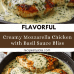 MOZZARELLA CHICKEN IN BASIL CREAM SAUCE Recipe