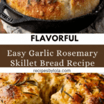Rustic Garlic Rosemary Skillet Bread Recipe