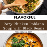 Easy Chicken, Poblano, and Black Bean Soup (Small Batch) Recipe