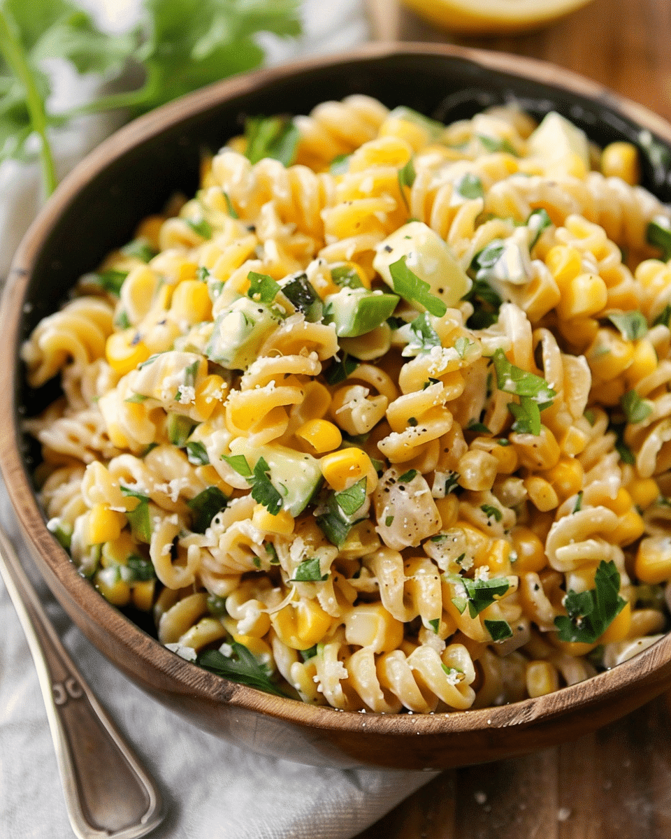 Elote-Inspired Creamy Chicken Pasta Salad