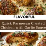 Parmesan Crusted Chicken with Creamy Garlic Sauce Recipe