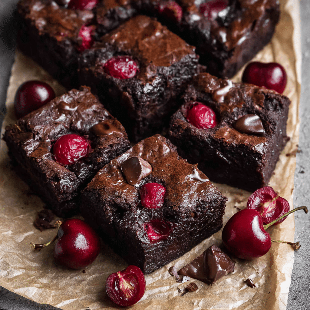 Roasted Chocolate Cherry Brownies Recipe - Recipe Image