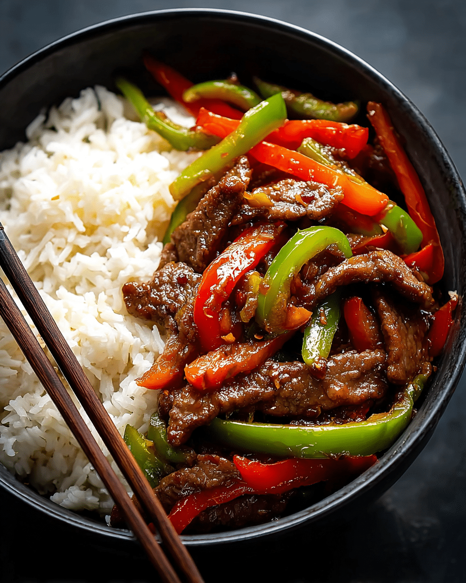 Beef and Pepper Rice Bowl Recipe