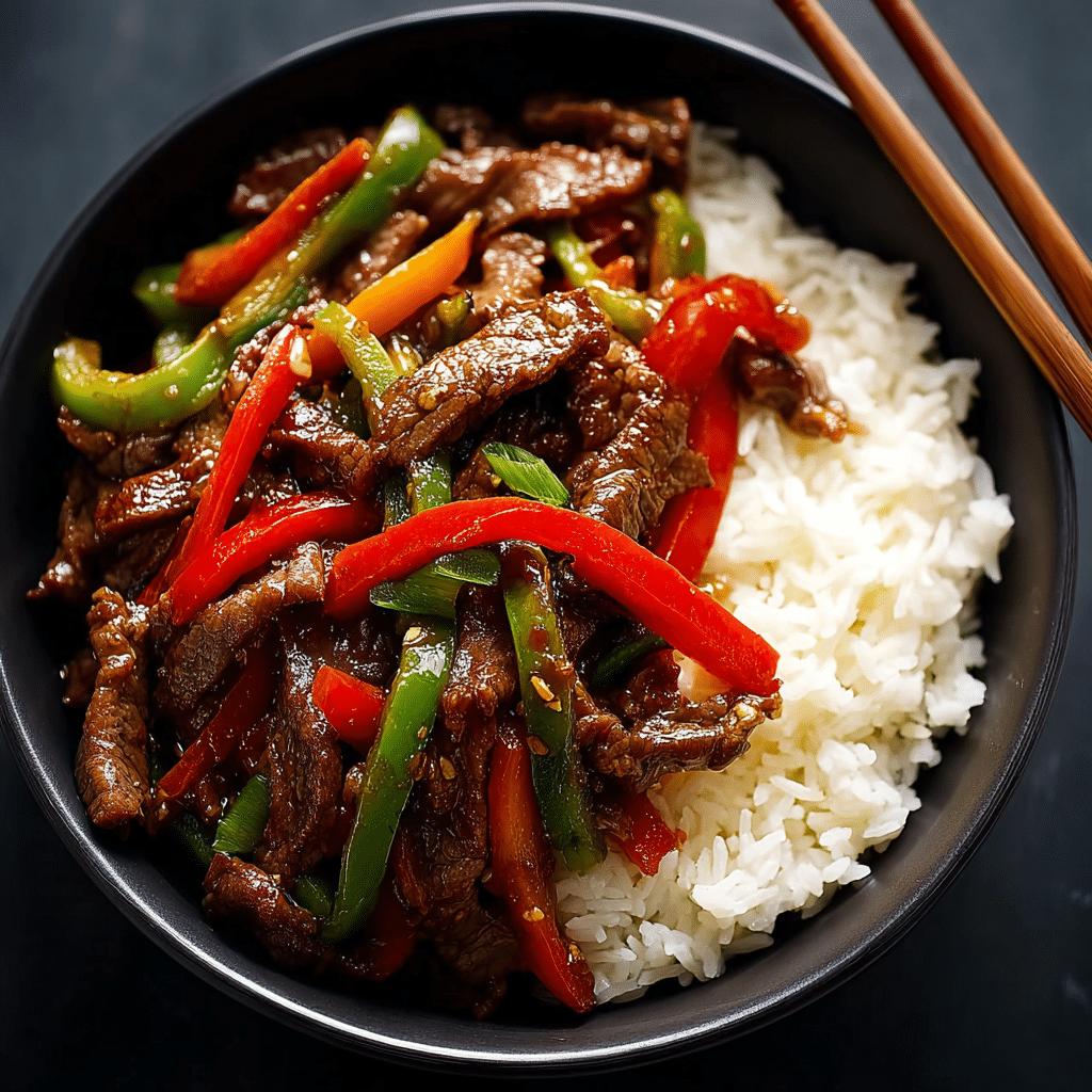Beef and Pepper Rice Bowl Recipe - Recipe Image