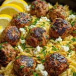 Greek Chicken Meatballs with Lemon Orzo Recipe