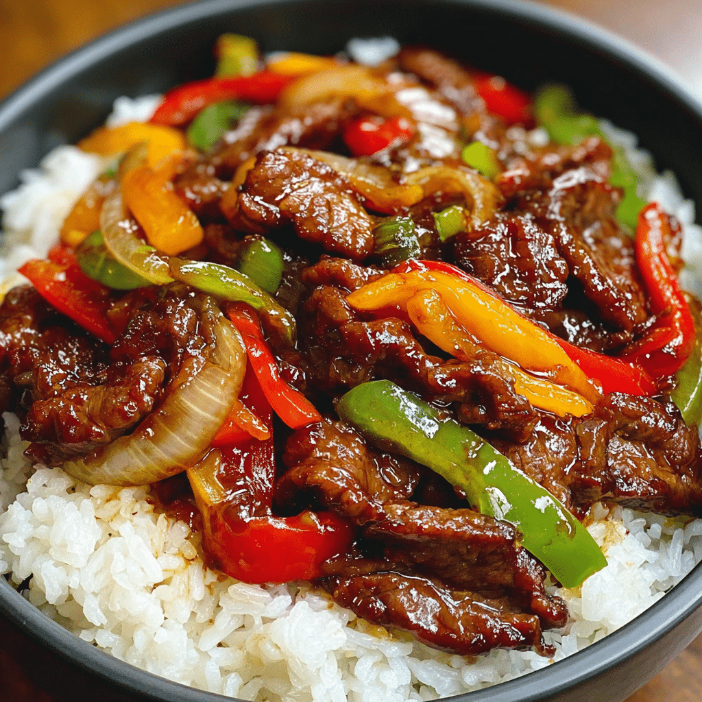 Chinese Pepper Steak with Onions & Peppers Recipe - Recipe Image