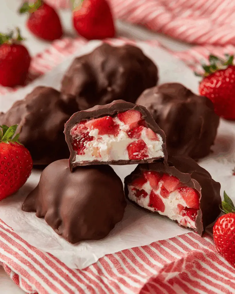 Chocolate Strawberry Frozen Yogurt Bites Recipe