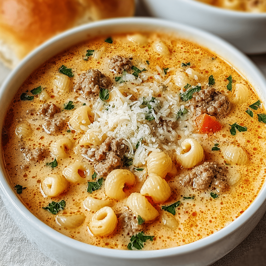 Parmesan Italian Sausage Ditalini Soup Recipe - Recipe Image