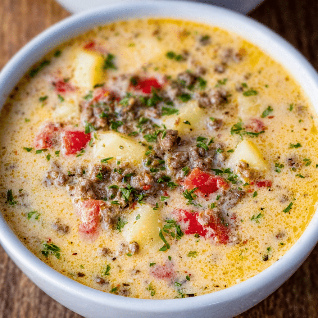 Cheesesteak Potato Soup Recipe - Recipe Image