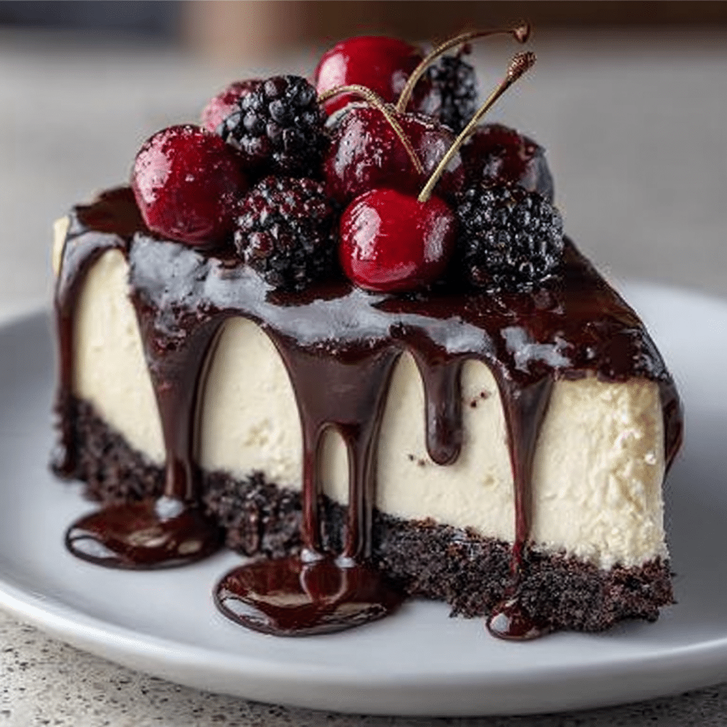 No-Bake Black Forest Cheesecake Recipe - Recipe Image