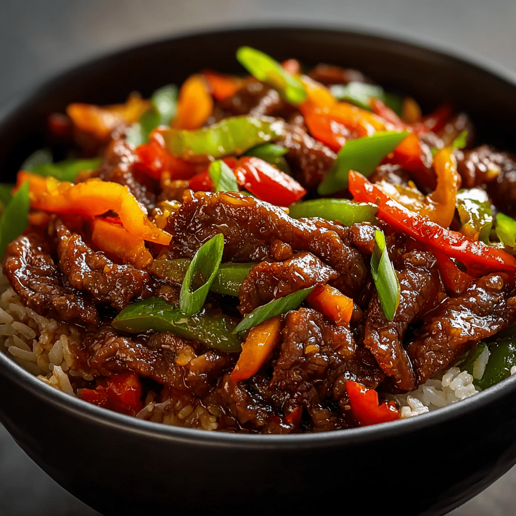 Beef and Pepper Rice Bowl Recipe - Recipe Image