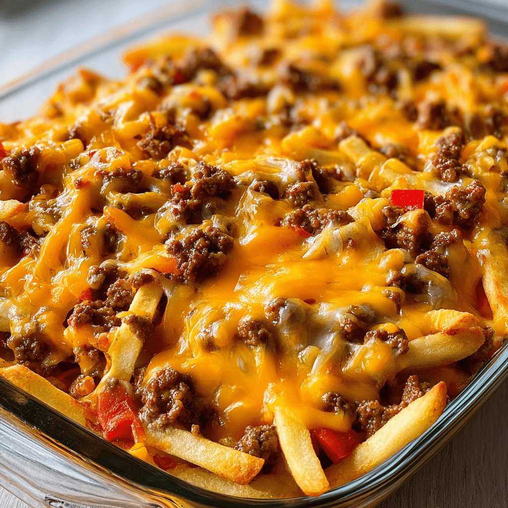 Cheeseburger French Fry Casserole Recipe - Recipe Image