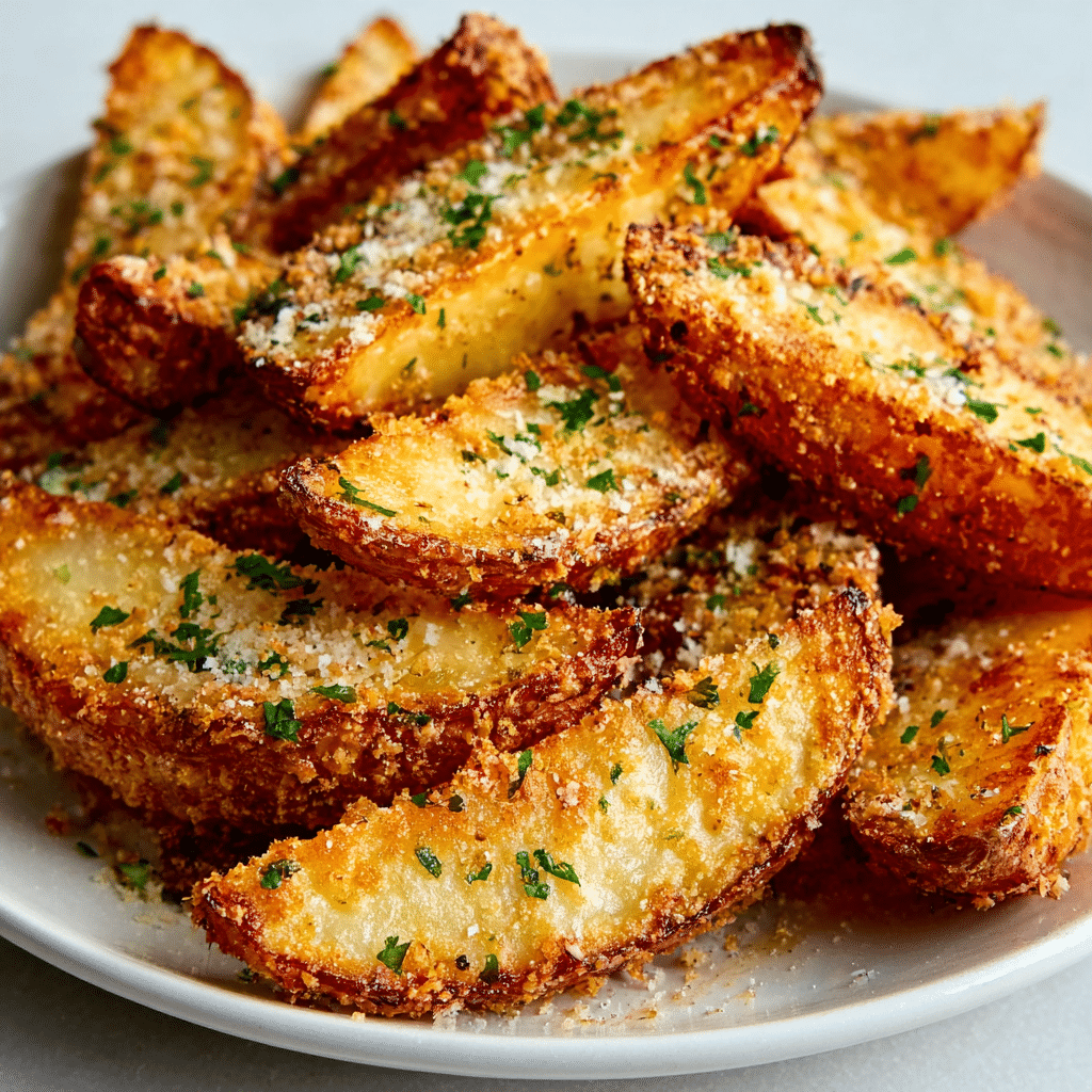 Garlic Parmesan Potato Wedges Recipe - Recipe Image