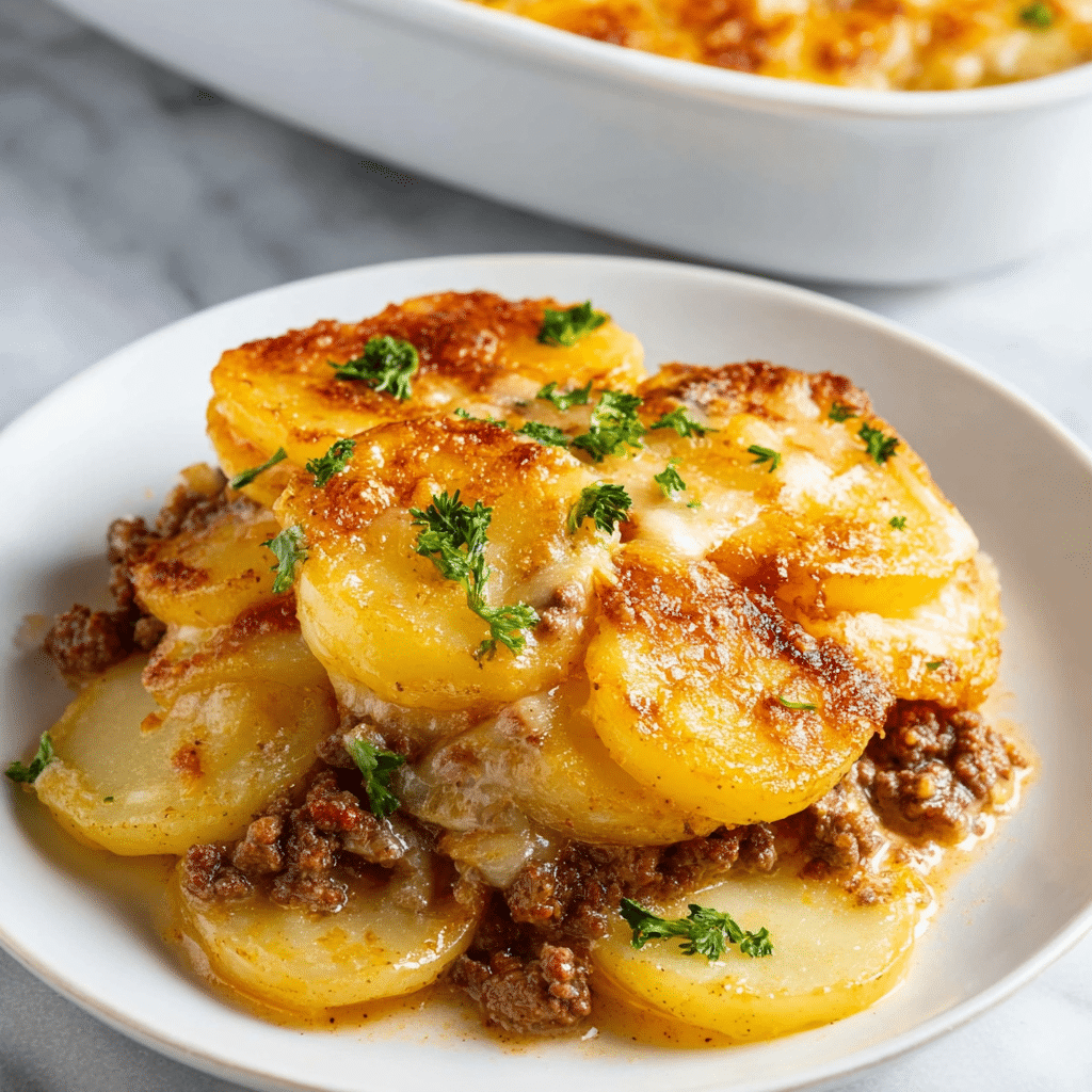 Easy 5-Ingredient Hamburger & Potato Casserole Recipe - Recipe Image