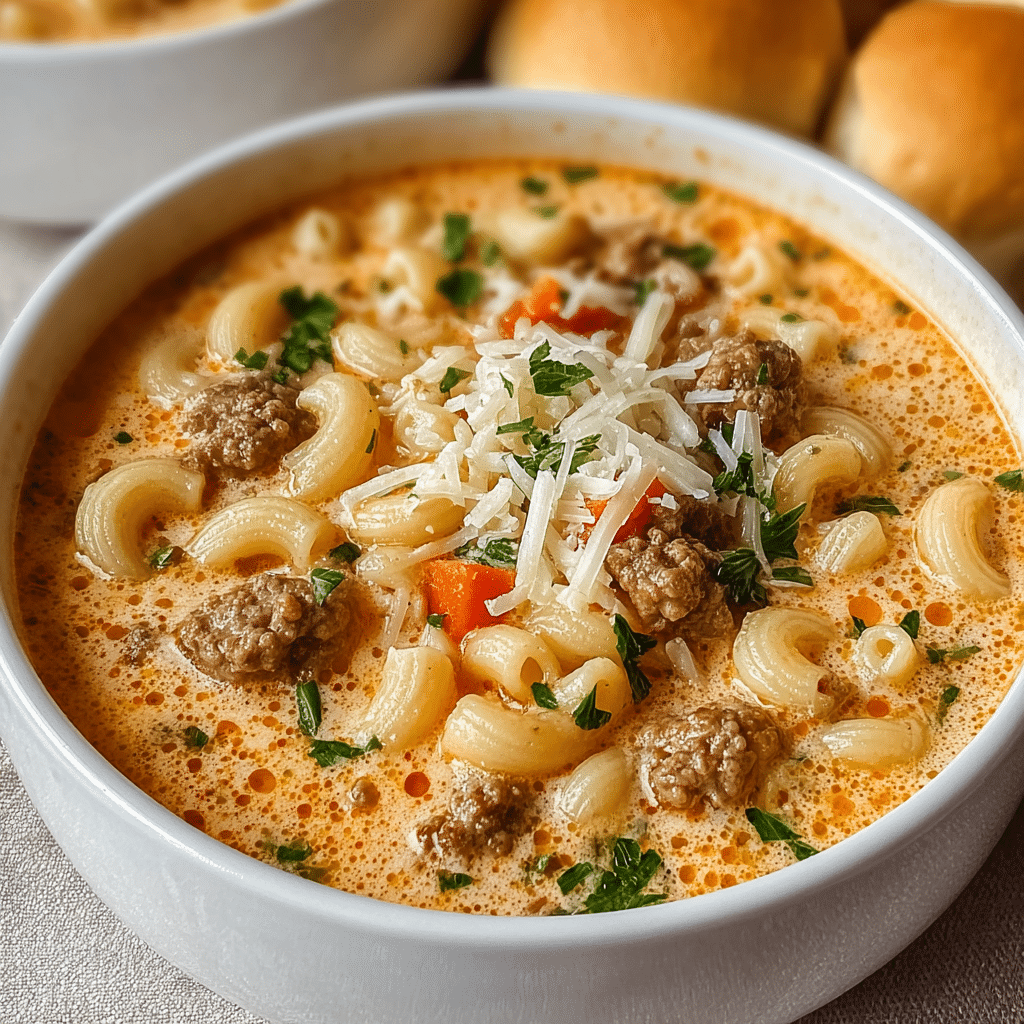 Parmesan Italian Sausage Ditalini Soup Recipe - Recipe Image