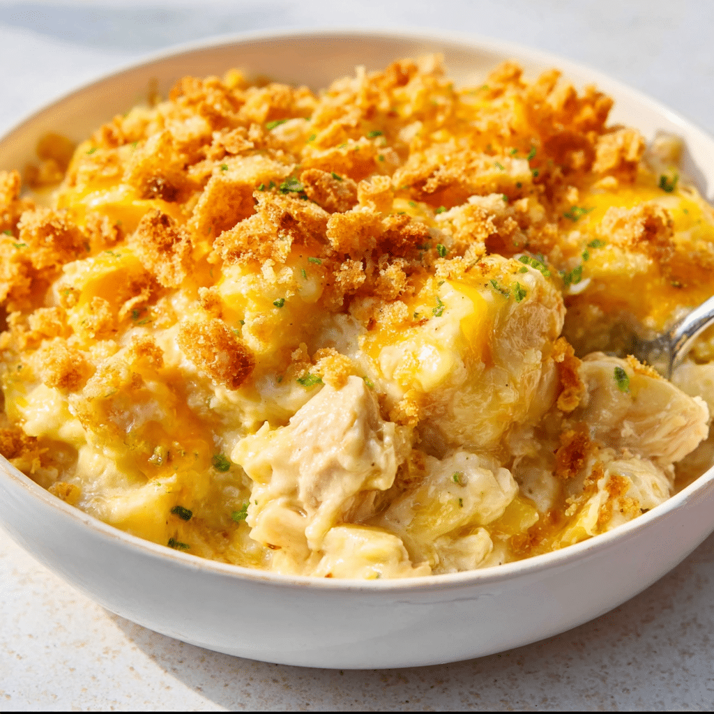 Creamy Ritz Chicken and Rice Casserole Recipe - Recipe Image