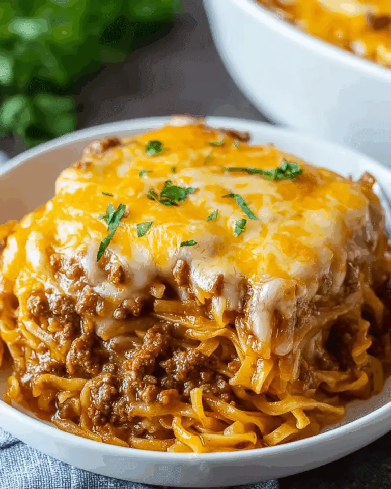 French Onion Ground Beef & Noodle Casserole Recipe
