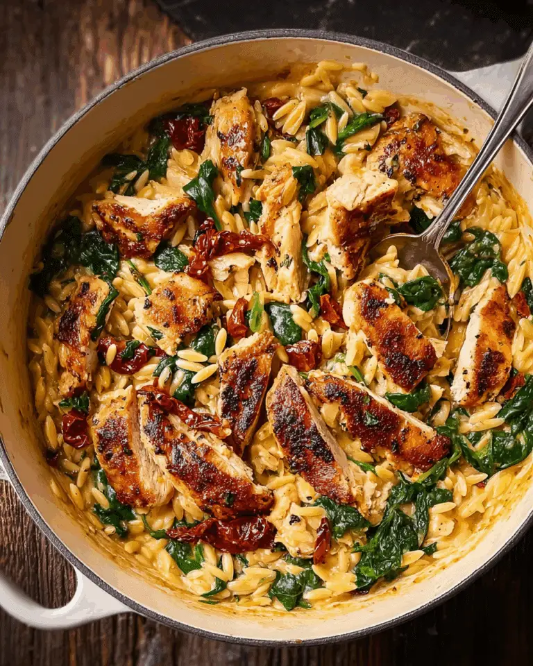 CREAMY SUN-DRIED TOMATO CHICKEN ORZO Recipe