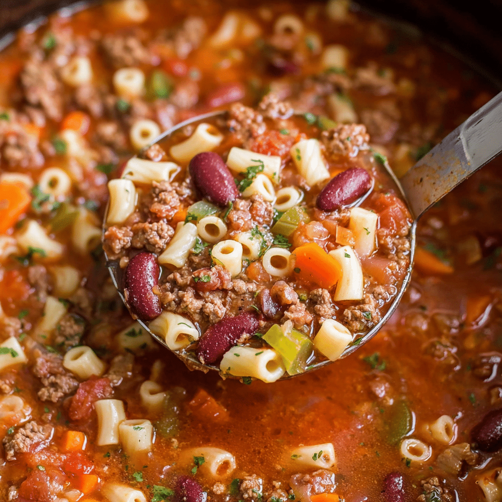 Slow Cooker Pasta e Fagioli Recipe - Recipe Image