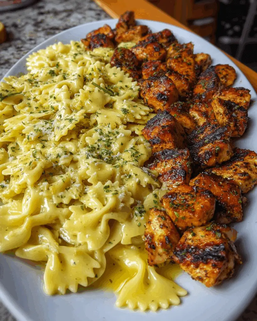 The Best Cajun Chicken Bowties in Creamy Mozzarella Sauce Recipe