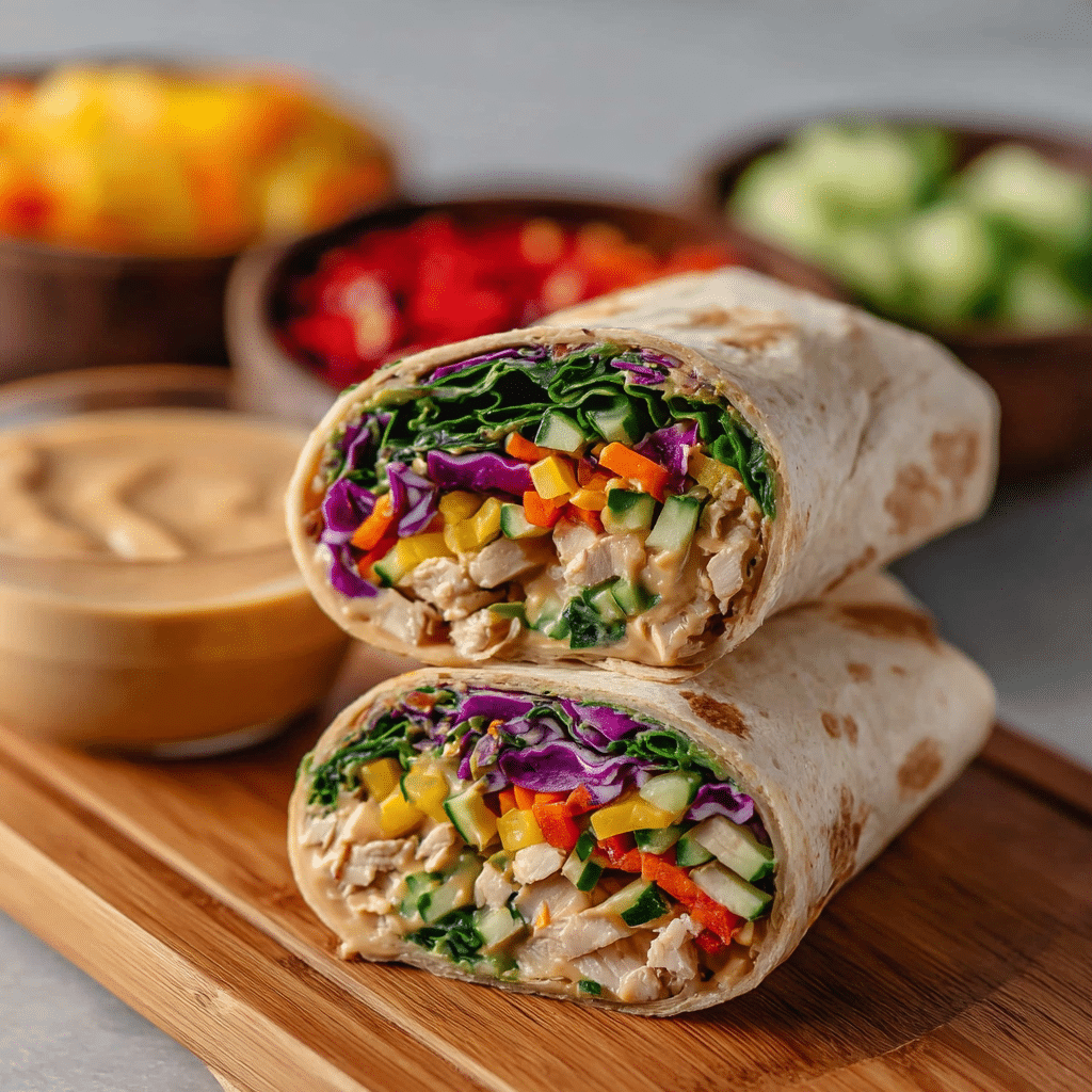 Thai Peanut Chicken Wraps Recipe - Recipe Image