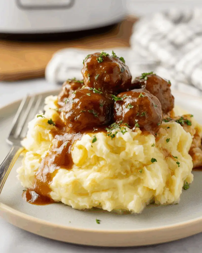 Slow Cooker Salisbury Steak Meatballs Recipe