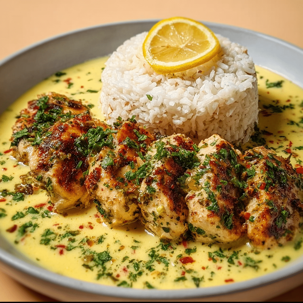 Chicken Scampi with Garlic Parmesan Rice Recipe - Recipe Image