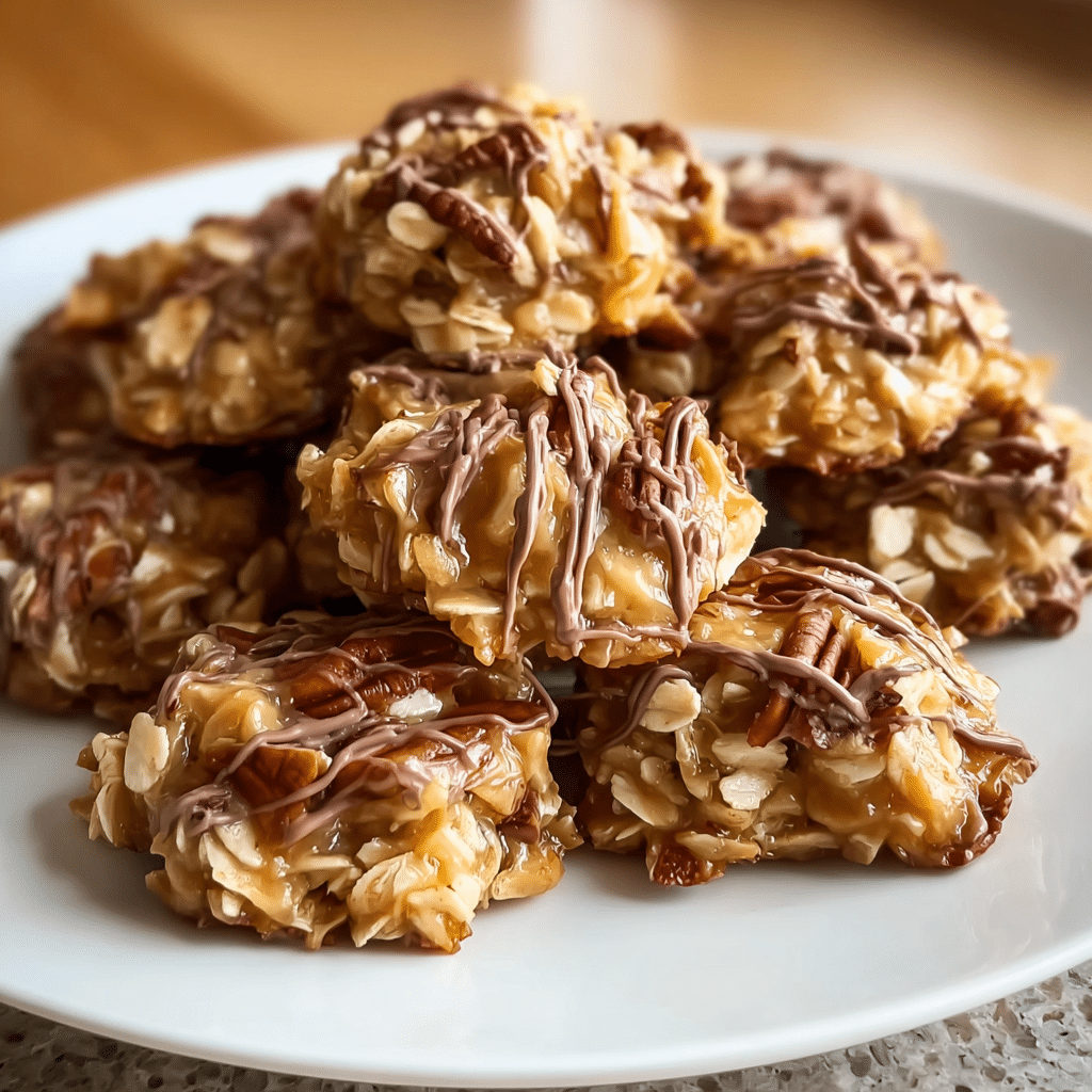 No-Bake Coconut Pecan Praline Cookies Recipe - Recipe Image