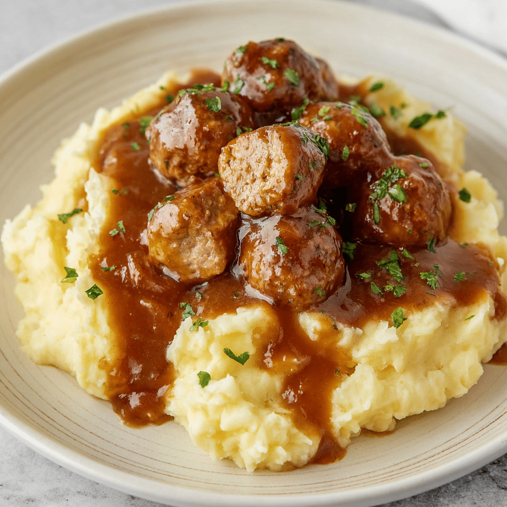 Slow Cooker Salisbury Steak Meatballs Recipe - Recipe Image