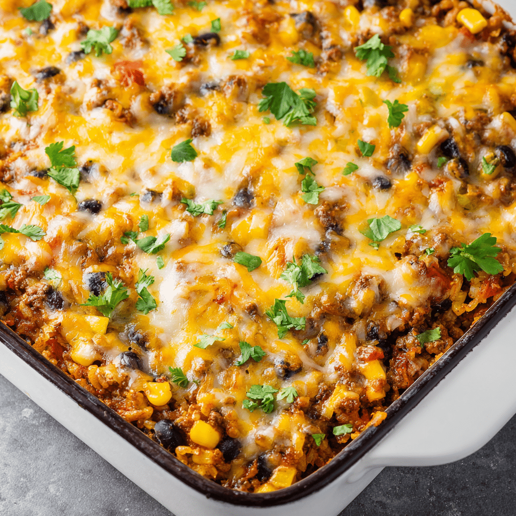 Mexican Beef and Rice Casserole Recipe - Recipe Image