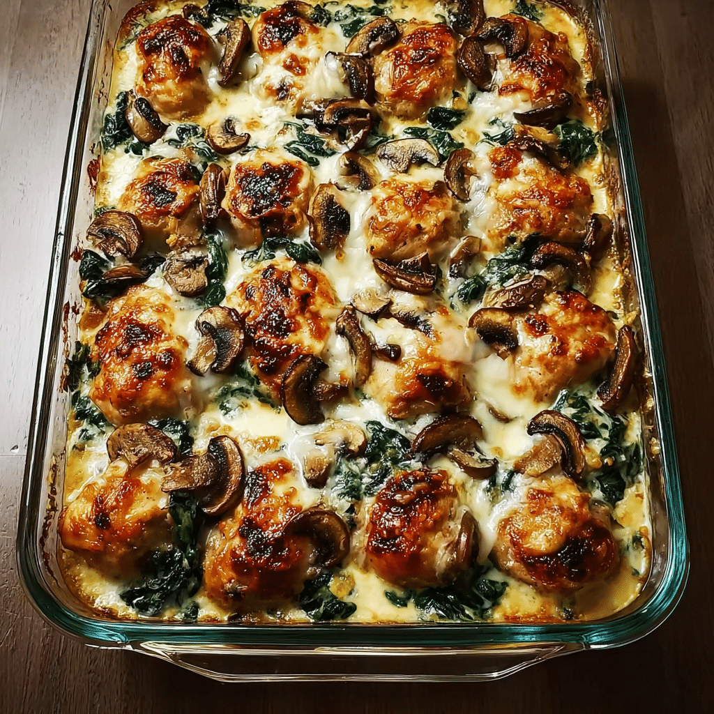CHICKEN SPINACH AND MUSHROOM LOW CARB OVEN DISH Recipe - Recipe Image