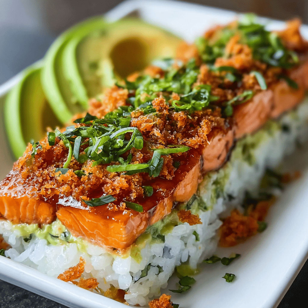 TERIYAKI SALMON SUSHI BAKE FOR TWO Recipe - Recipe Image