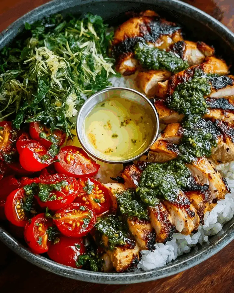 Chimichurri Grilled Chicken Bowl with Garlic Sauce Recipe
