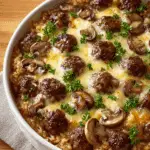 Creamy Beef & Mushroom Rice Bake Recipe