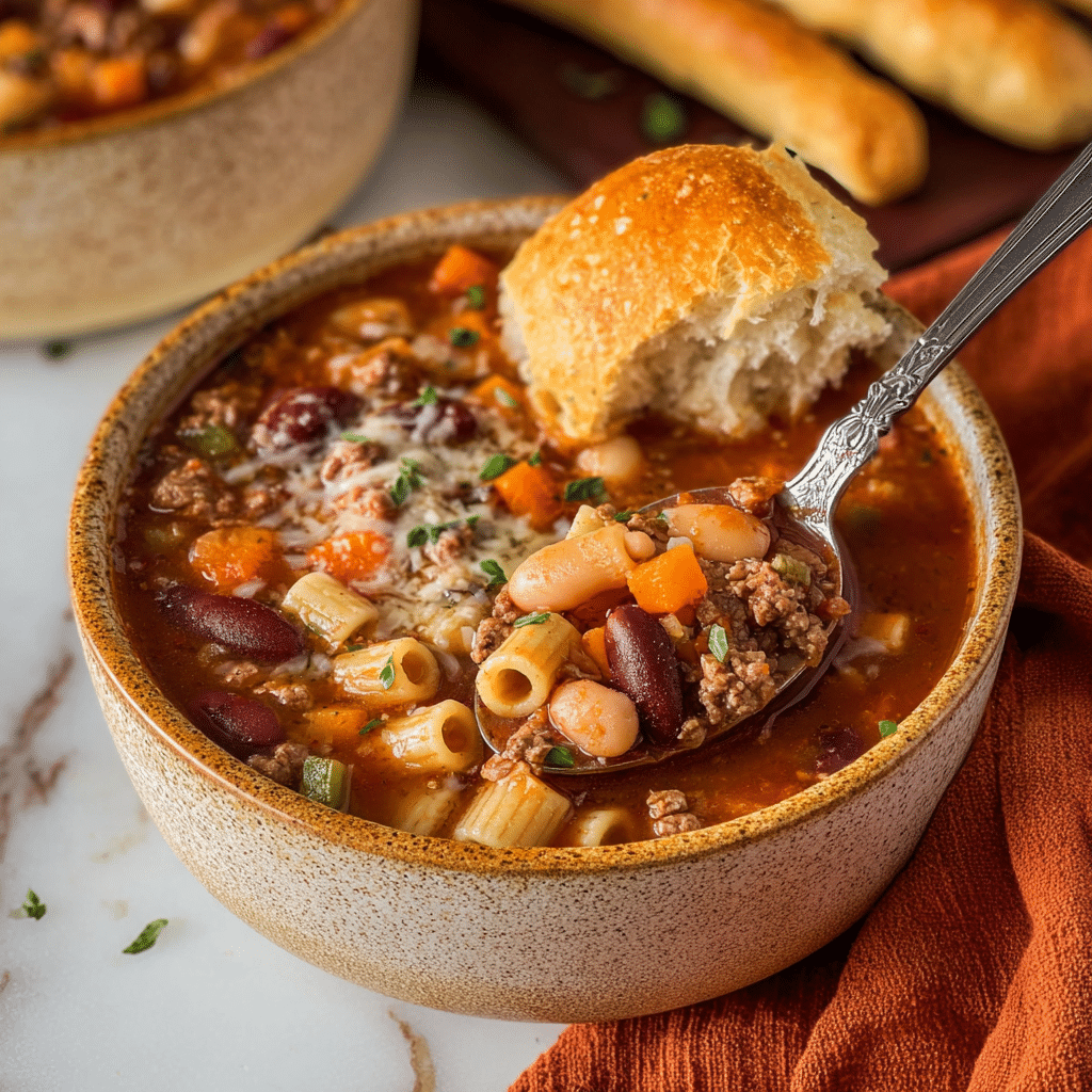 Slow Cooker Pasta e Fagioli Recipe - Recipe Image