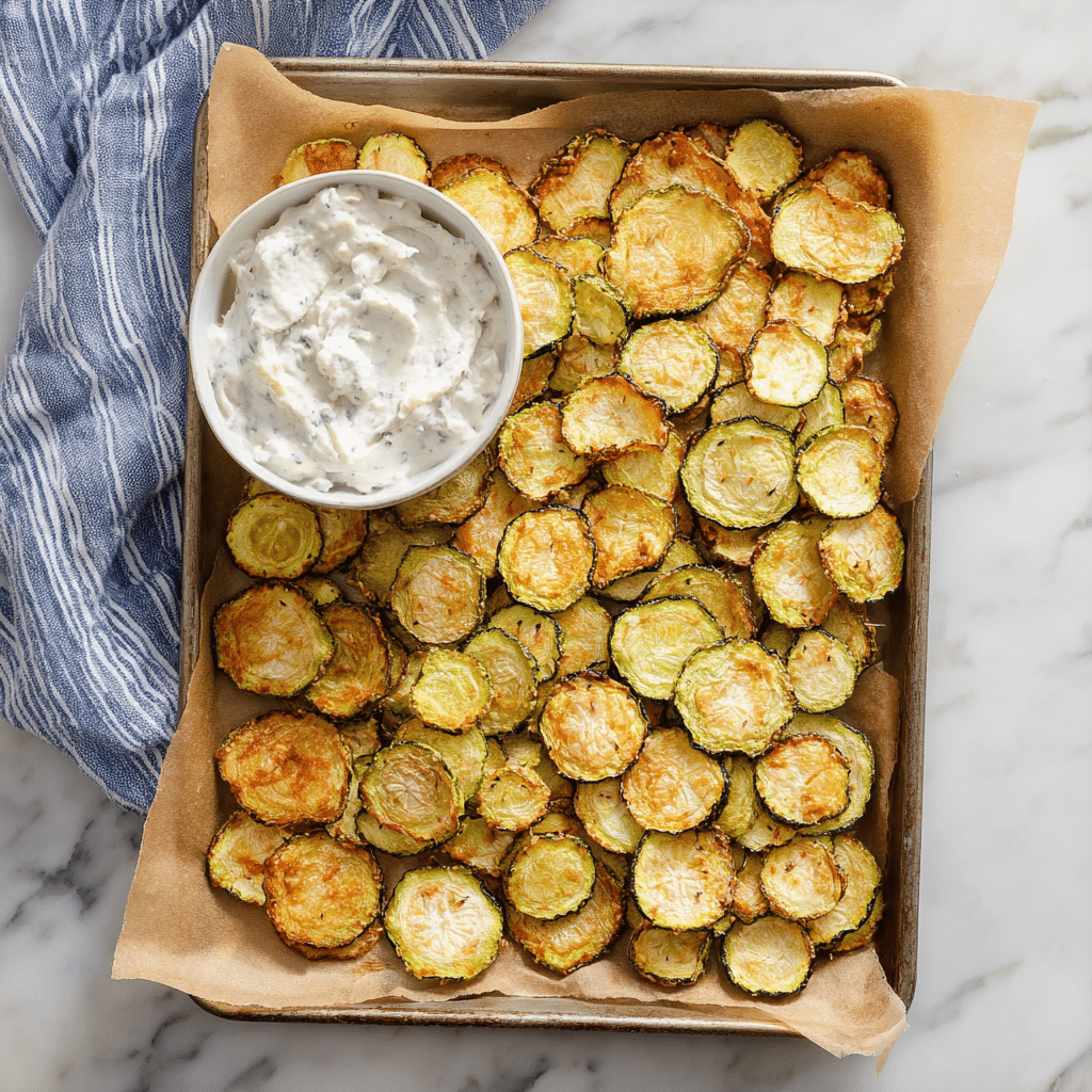 Crispy Zucchini Chips (Baked or Air Fryer) Recipe - Recipe Image