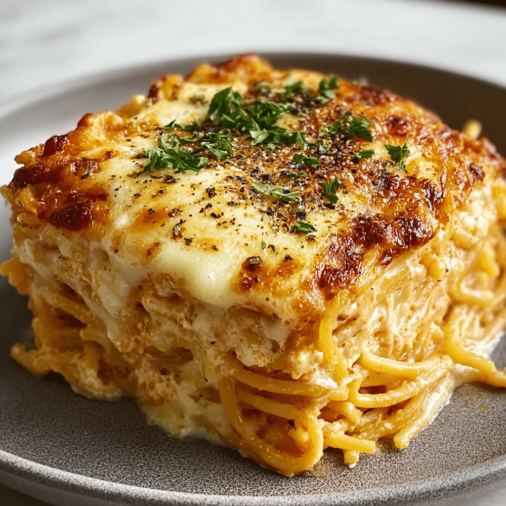 Baked Cream Cheese Spaghetti Casserole Recipe - Recipe Image