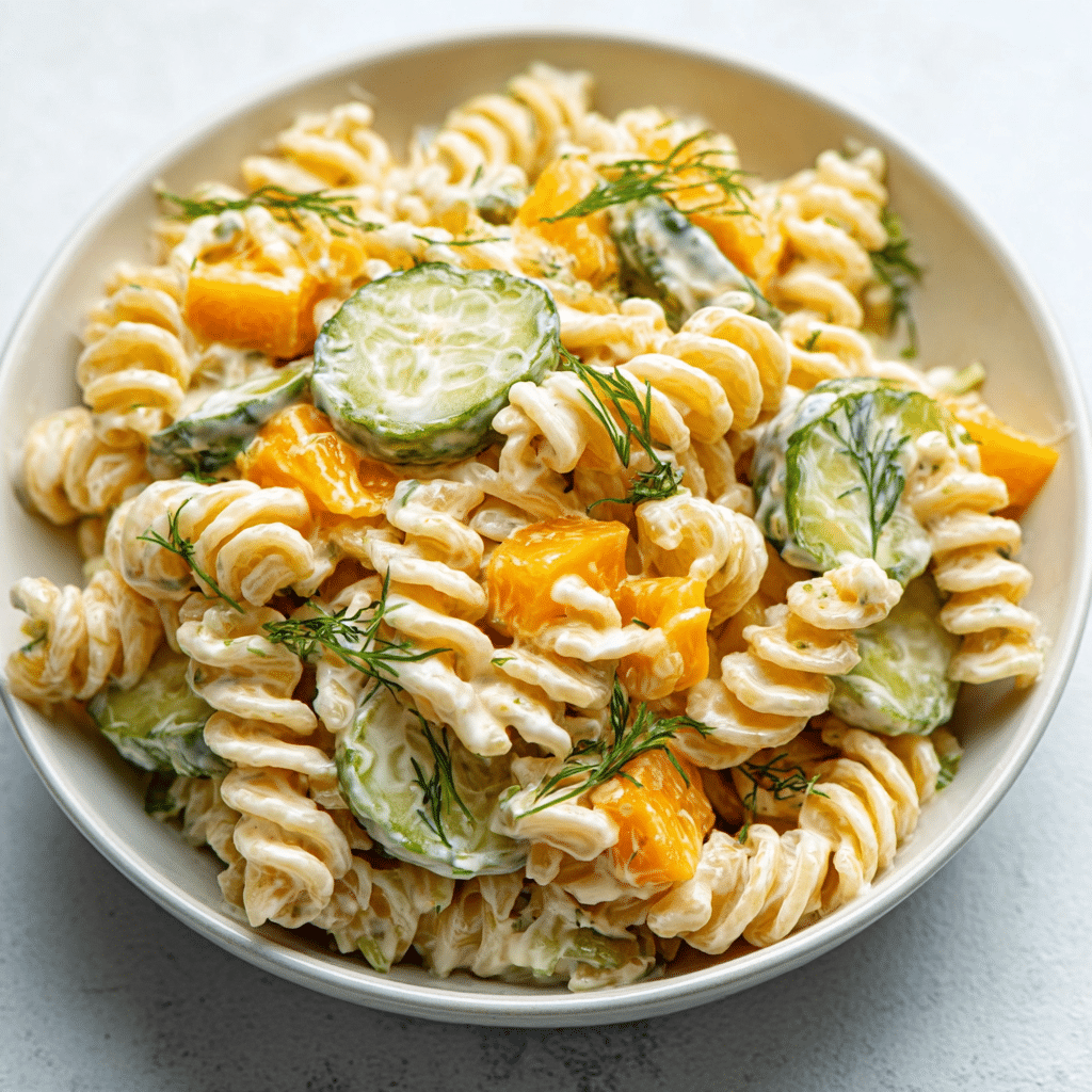The BEST Dill Pickle Pasta Salad Recipe - Recipe Image