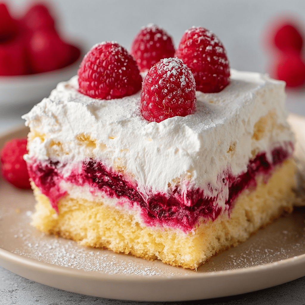 Raspberry Zinger Poke Cake Recipe - Recipe Image