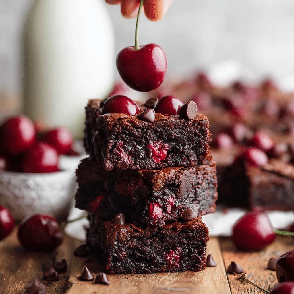 Roasted Chocolate Cherry Brownies Recipe - Recipe Image