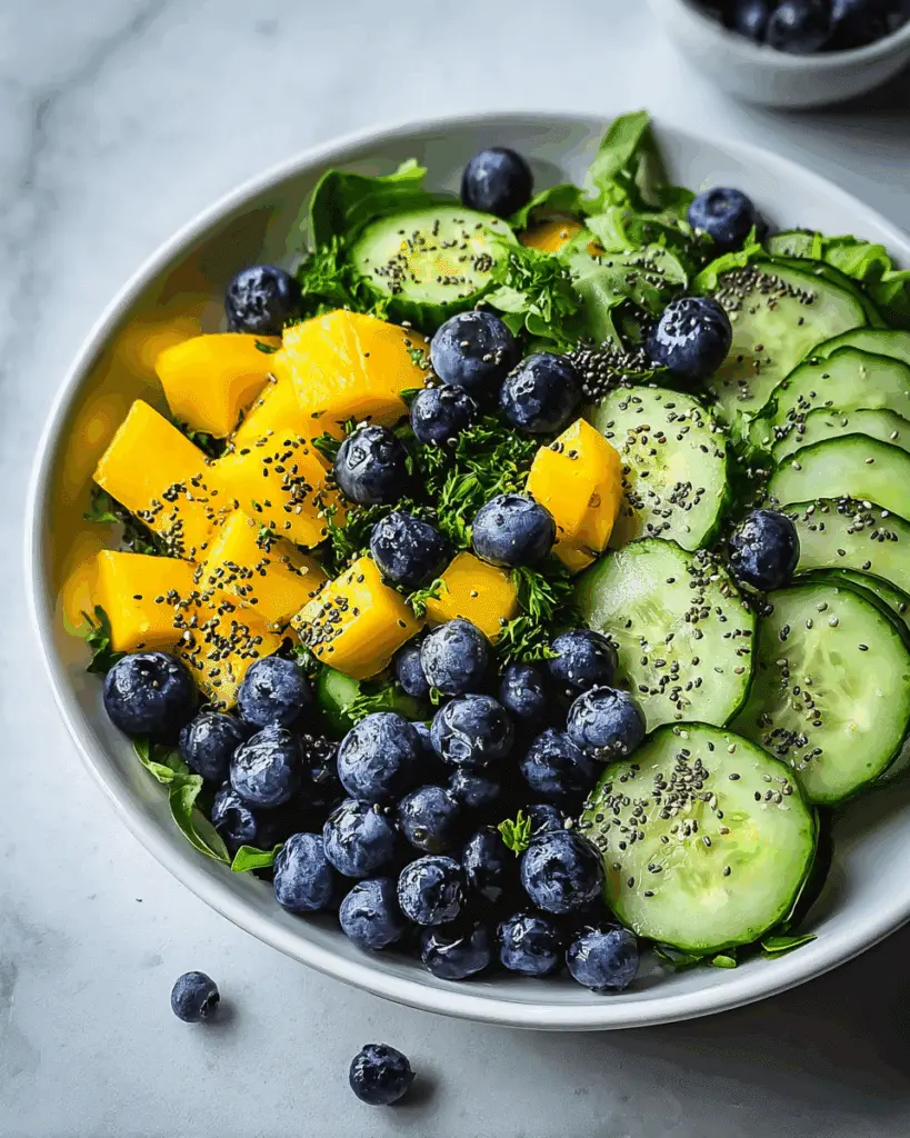 mango cucumber salad with blueberries and avocado Recipe