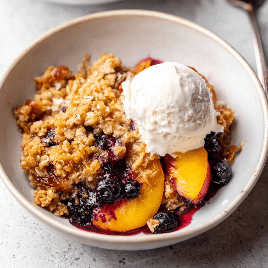 Blueberry Peach Crumble Recipe - Recipe Image