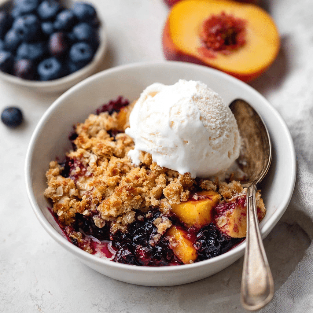 Blueberry Peach Crumble Recipe - Recipe Image